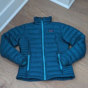 Patagonia Women's Down Sweater Jacket Puffer Teal Size S